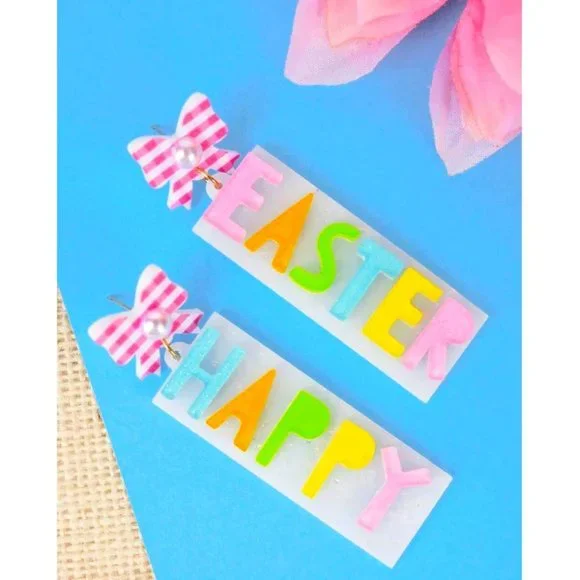 Earrings. HAPPY EASTER. Pastel Colors. NWT - Picture 1 of 1